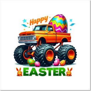 Kids Boys Happy Easter Monster Truck Easter Eggs Posters and Art